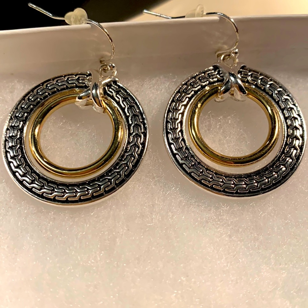 COPY - Earrings dangle silver and gold-toned fashion pierced earrings. NWOT nev…